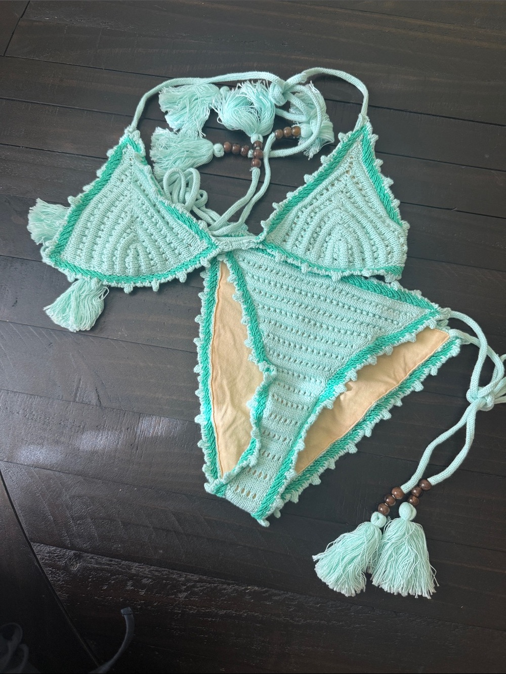 Cotton On Crochet, Bohemian, Coastal, Beachwear Bikini  Sz S NWT